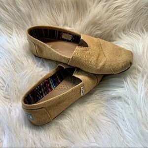 Womens Toms Natural burlap 8.5